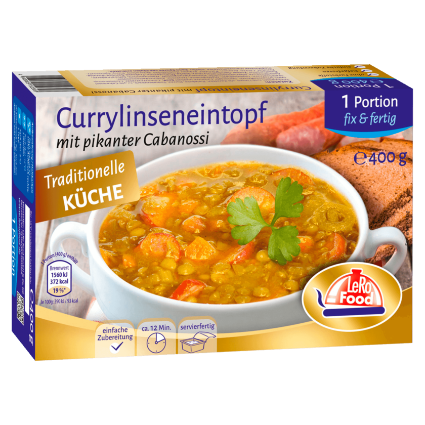 Lero Food Currylinseneintopf 400g
